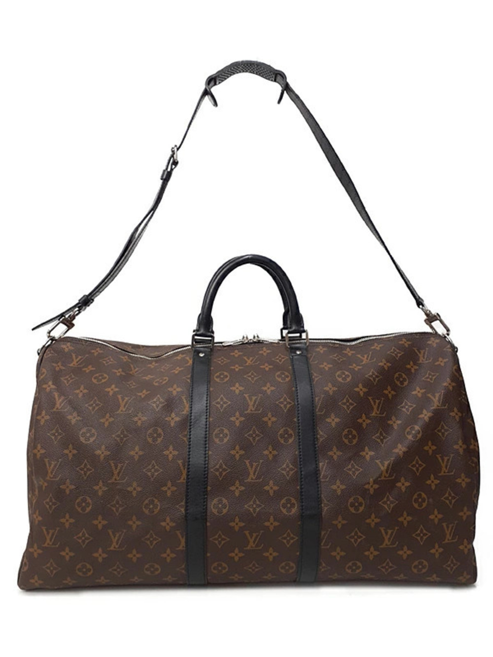 Louis Vuitton Monogram Macassar Brown Keepall Bandouliere Bag
